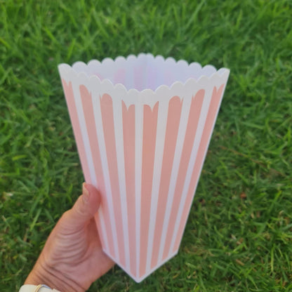 Personalised Popcorn Container  Classic Striped Popcorn Box, Custom Movie Night or Party Favour Snack Bucket