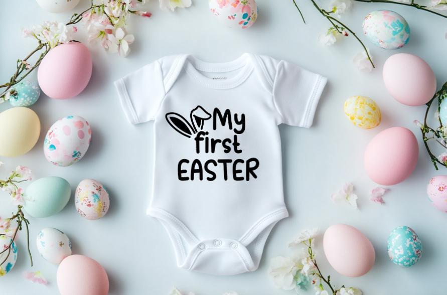 My First Easter Baby Bodysuit, Easter Outfit, Easter Bunny Baby Onesie, First Easter Gift