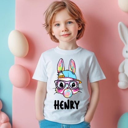 Personalised Kids Easter Bunny T-Shirt  Custom Name | Easter Outfit for Kids