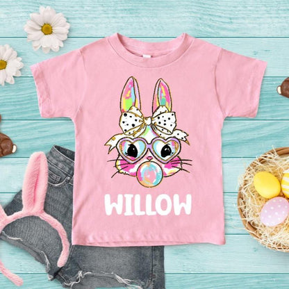 Personalised Kids Easter Bunny T-Shirt  Custom Name | Easter Outfit for Kids