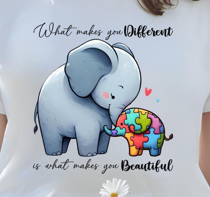 Different Is Beautiful Autism Shirt, Autism Awareness Tee, Kindness & Inclusion