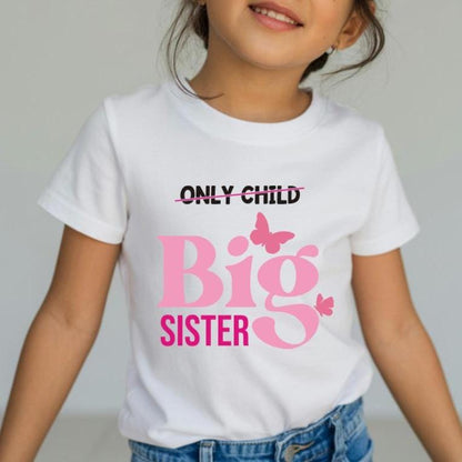 Only Child Promoted to Big Sister Shirt, Big Sister Announcement, Sibling Reveal Outfit, Personalised Tee