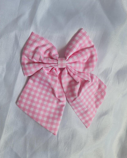 Personalised Kids Gingham Hair Bow  Custom Name Hair Clip  Baby & Toddler Bow  Sweet Everyday Accessory