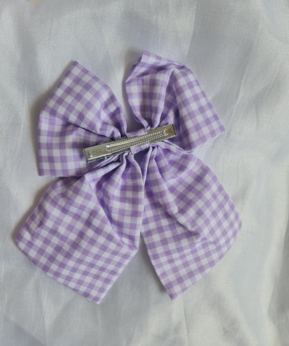 Personalised Kids Gingham Hair Bow  Custom Name Hair Clip  Baby & Toddler Bow  Sweet Everyday Accessory