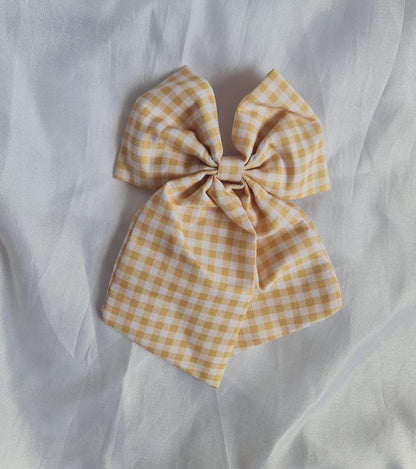 Personalised Kids Gingham Hair Bow  Custom Name Hair Clip  Baby & Toddler Bow  Sweet Everyday Accessory