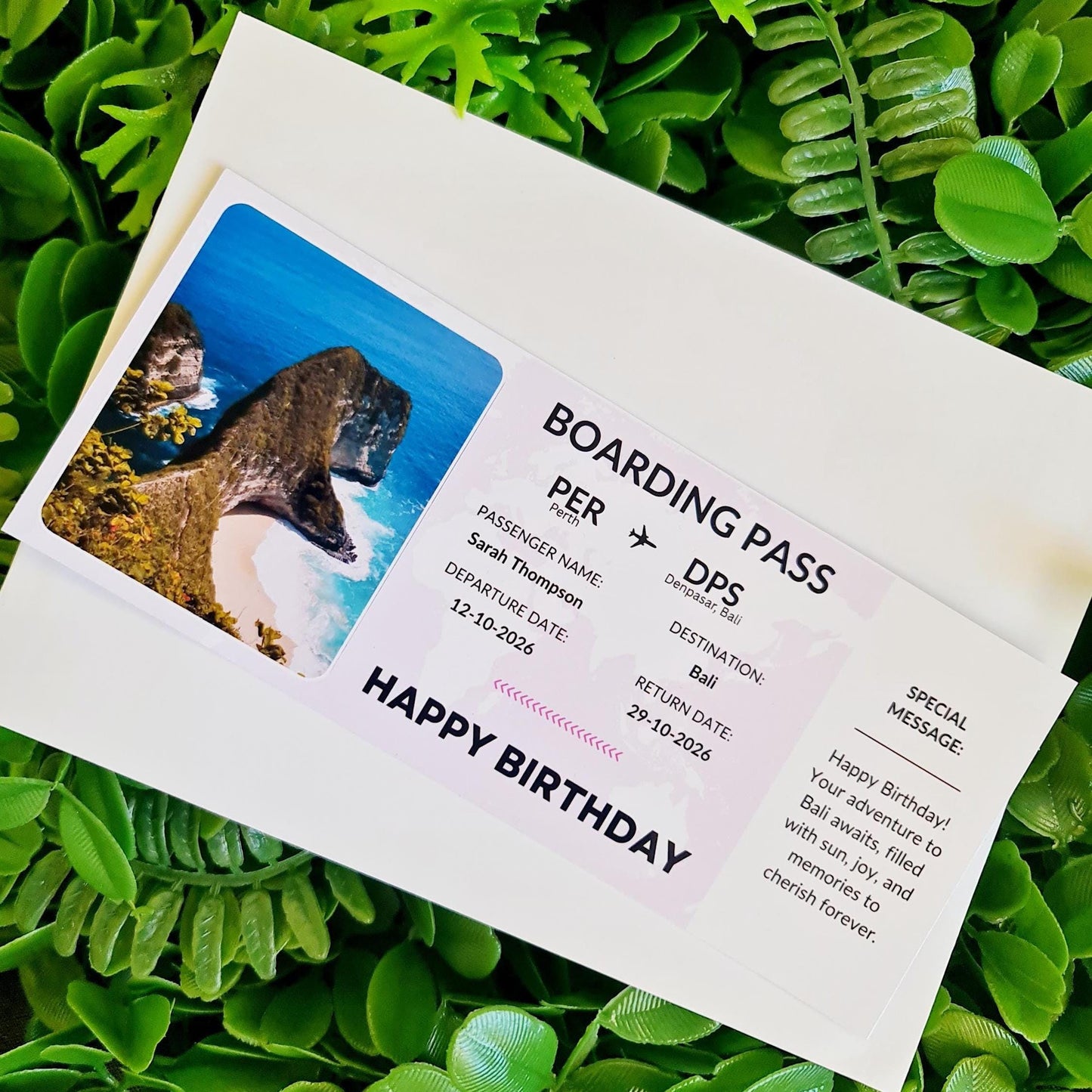 Personalised Surprise Boarding Pass  Travel Reveal Gift  Holiday Announcement   Physical Ticket