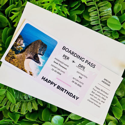 Personalised Surprise Boarding Pass  Travel Reveal Gift  Holiday Announcement   Physical Ticket
