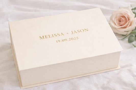 Small Personalised Wedding Keepsake Box  Memory Box for Bride & Groom