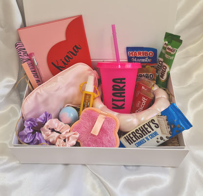 Personalised Teen Pamper Gift Set  Custom Journal & Cold Drink Cup, Self-Care Box for Girls, Birthday Gift For Her