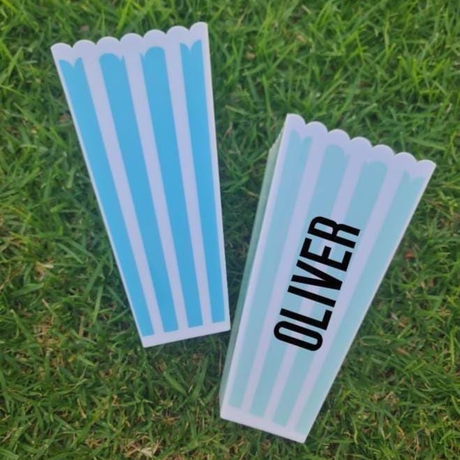 Personalised Popcorn Container  Classic Striped Popcorn Box, Custom Movie Night or Party Favour Snack Bucket