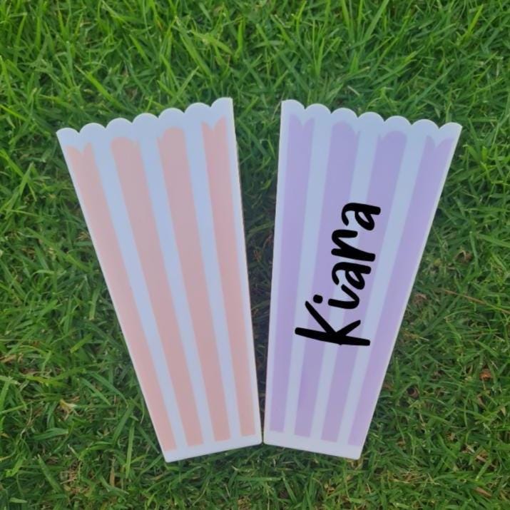 Personalised Popcorn Container  Classic Striped Popcorn Box, Custom Movie Night or Party Favour Snack Bucket
