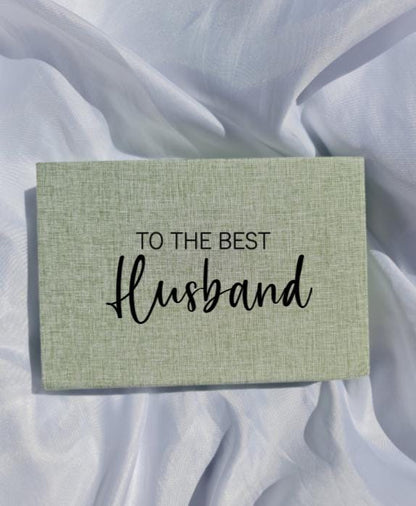 Pregnancy Announcement Keepsake Box | You're Going to Be a Daddy Gift | Baby Reveal Box for Husband | Linen Photo Box | New Dad Gift