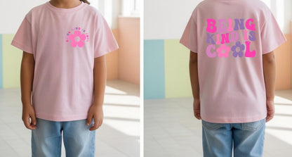 Being Kind Is Cool T-Shirt  Trendy Kids Graphic Tee  Aesthetic Positive Vibes Shirt