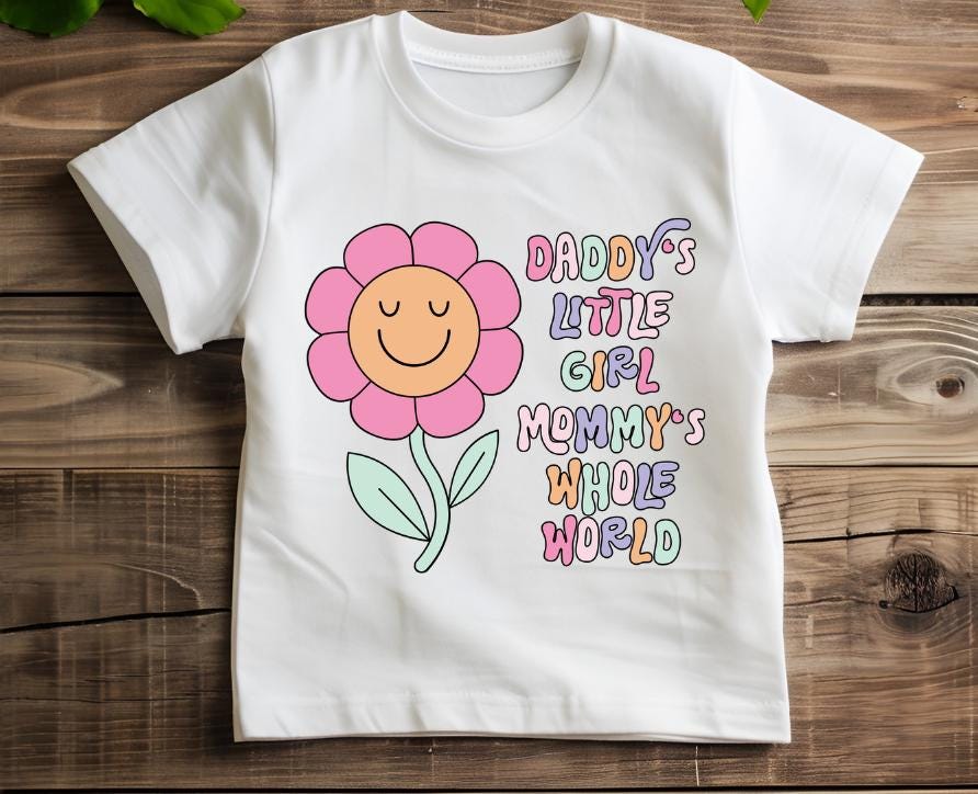 Daddys Little Girl, Mommys Whole World T-Shirt  Cute Toddler Girl Shirt  Sweet Family Graphic Tee