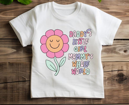 Daddys Little Girl, Mommys Whole World T-Shirt  Cute Toddler Girl Shirt  Sweet Family Graphic Tee