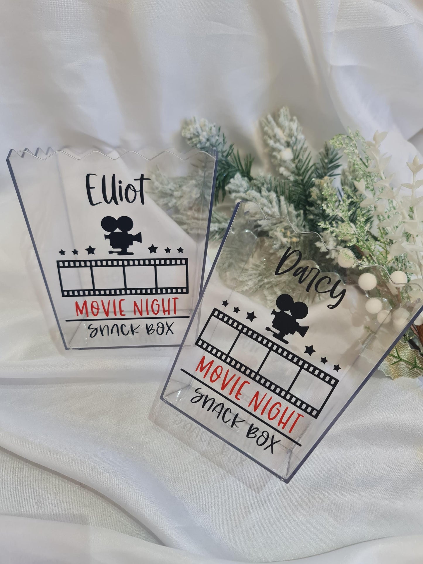 Personalised Movie Night Snack Box | Kids Party Favours | Custom Name Popcorn Box | Birthday Party Treat Box | Movie Night Party Gift