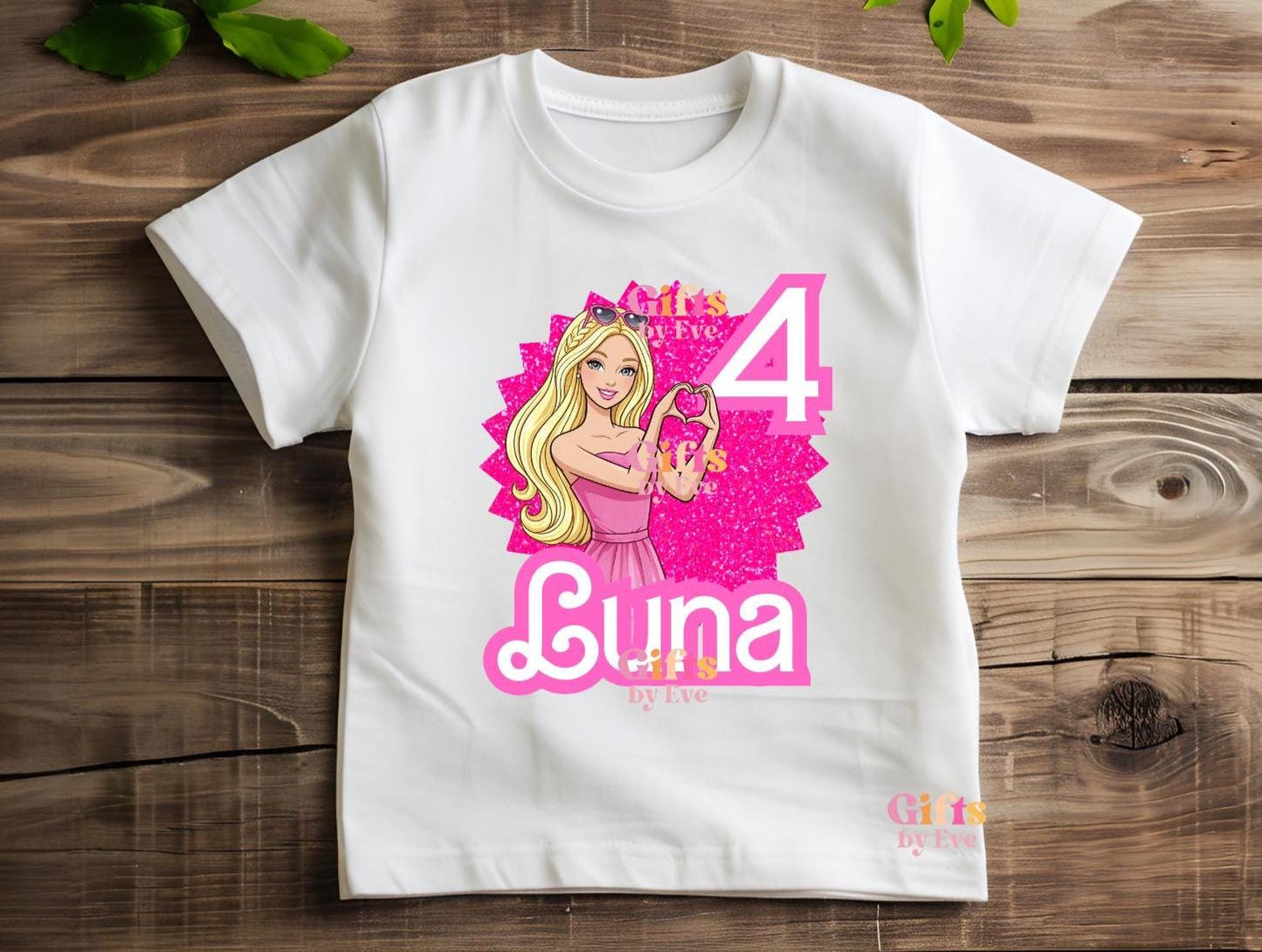 Personalised Barbie Birthday Shirt | Custom Name Age Barbie Party Tee