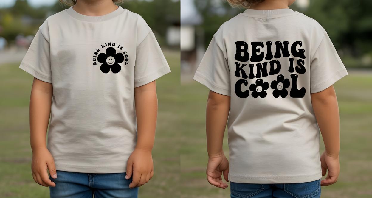 Being Kind Is Cool T-Shirt  Kids Kindness Shirt  Positive Message Tee  School & Everyday Wear