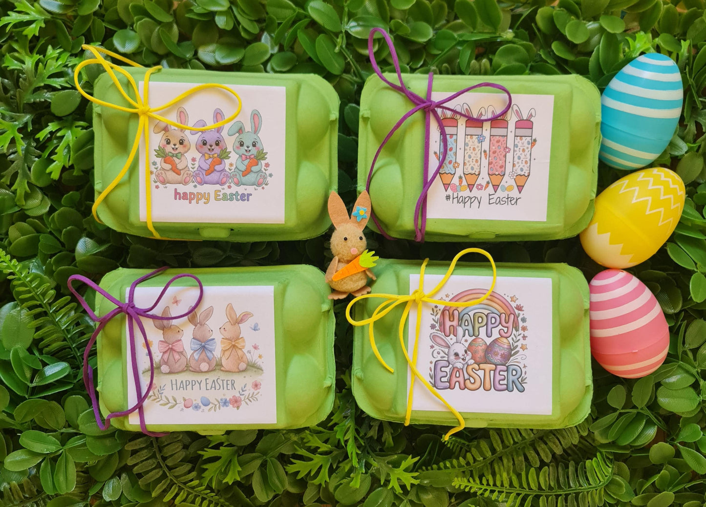 Happy Easter Fillable Egg Carton  Easter Message Egg Box  Reusable Easter Treat Gift