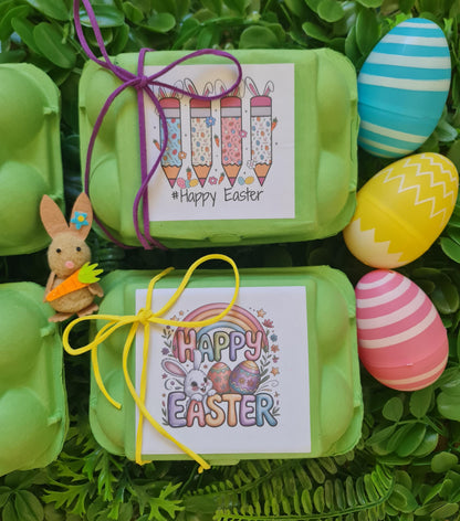 Happy Easter Fillable Egg Carton  Easter Message Egg Box  Reusable Easter Treat Gift