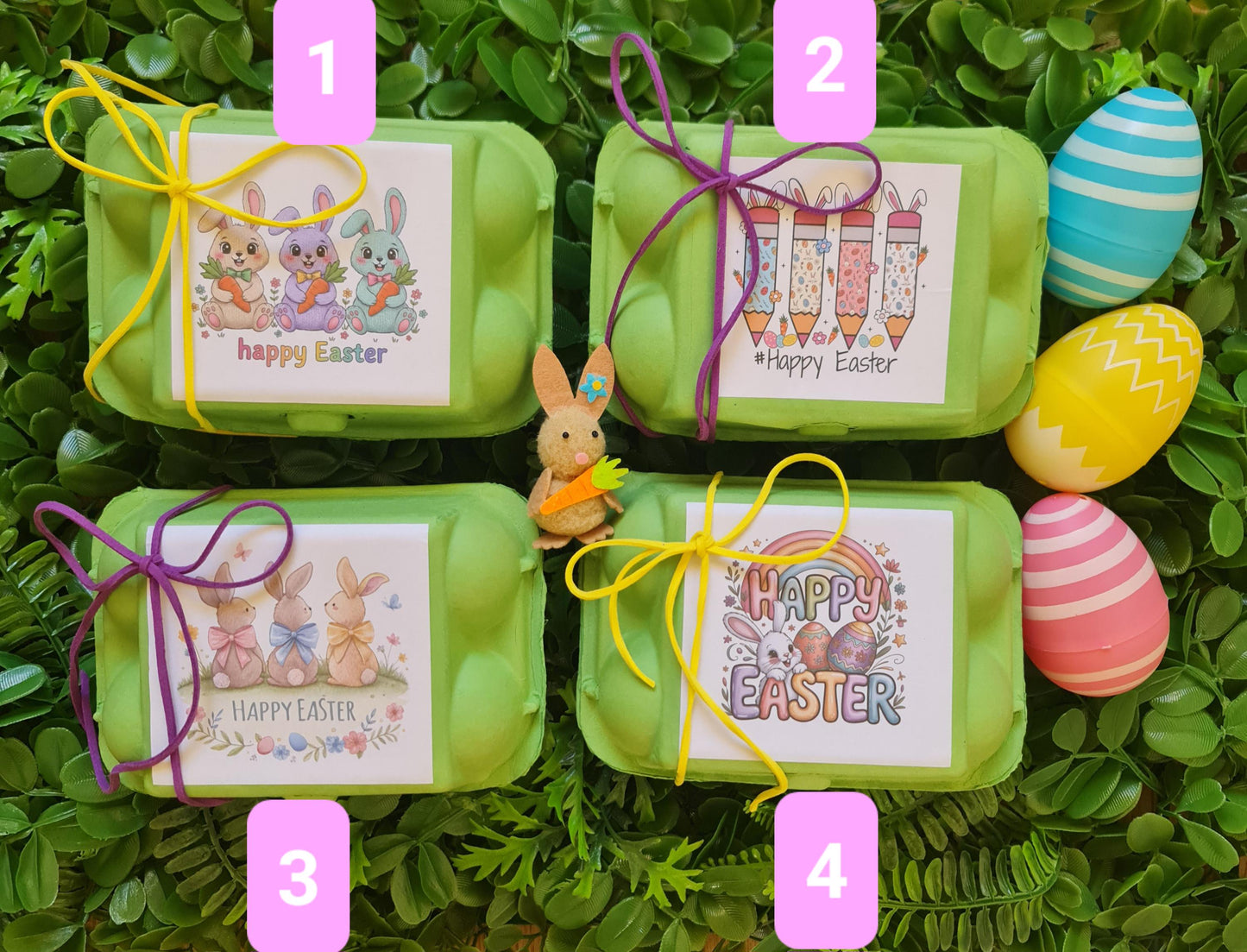 Happy Easter Fillable Egg Carton  Easter Message Egg Box  Reusable Easter Treat Gift
