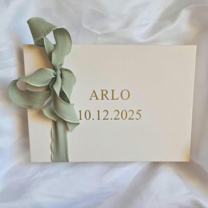 Large Personalised Baby Keepsake Box | Custom Baby Memory Box with Name & Birth Date | Neutral Newborn Gift | Baby Shower Keepsake