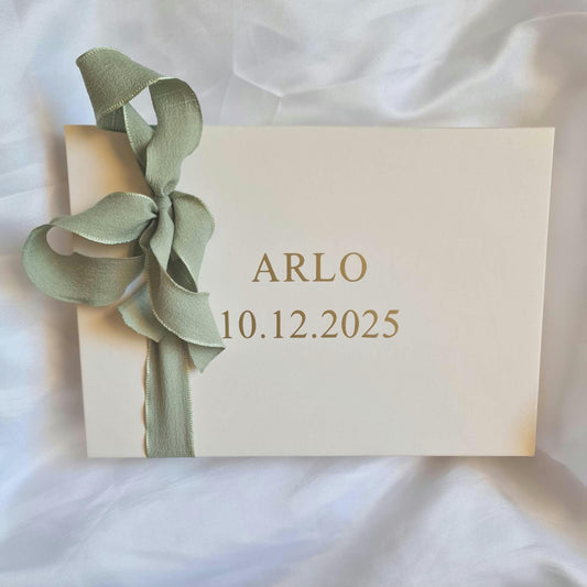 Personalised Baby Keepsake Box | Custom Name Birth Date Memory Storage