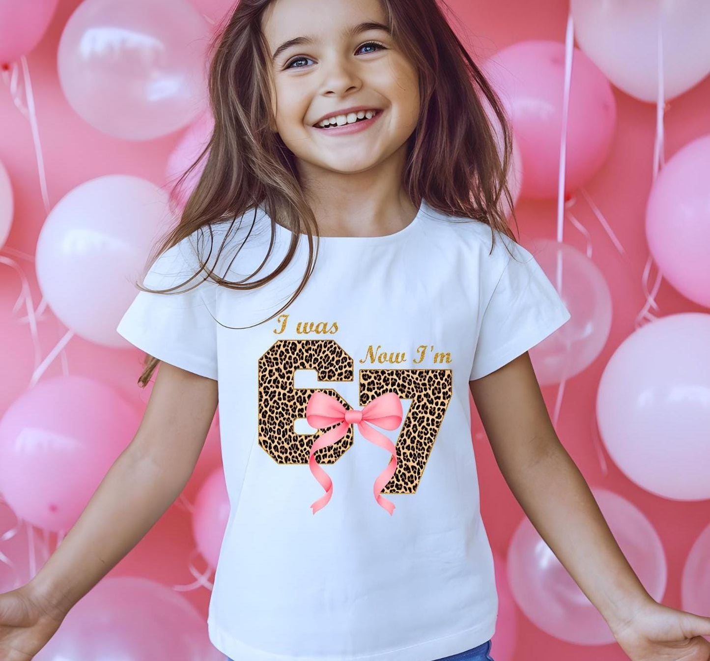 Officially 7 Birthday Shirt  Leopard Print Bow Milestone T-Shirt