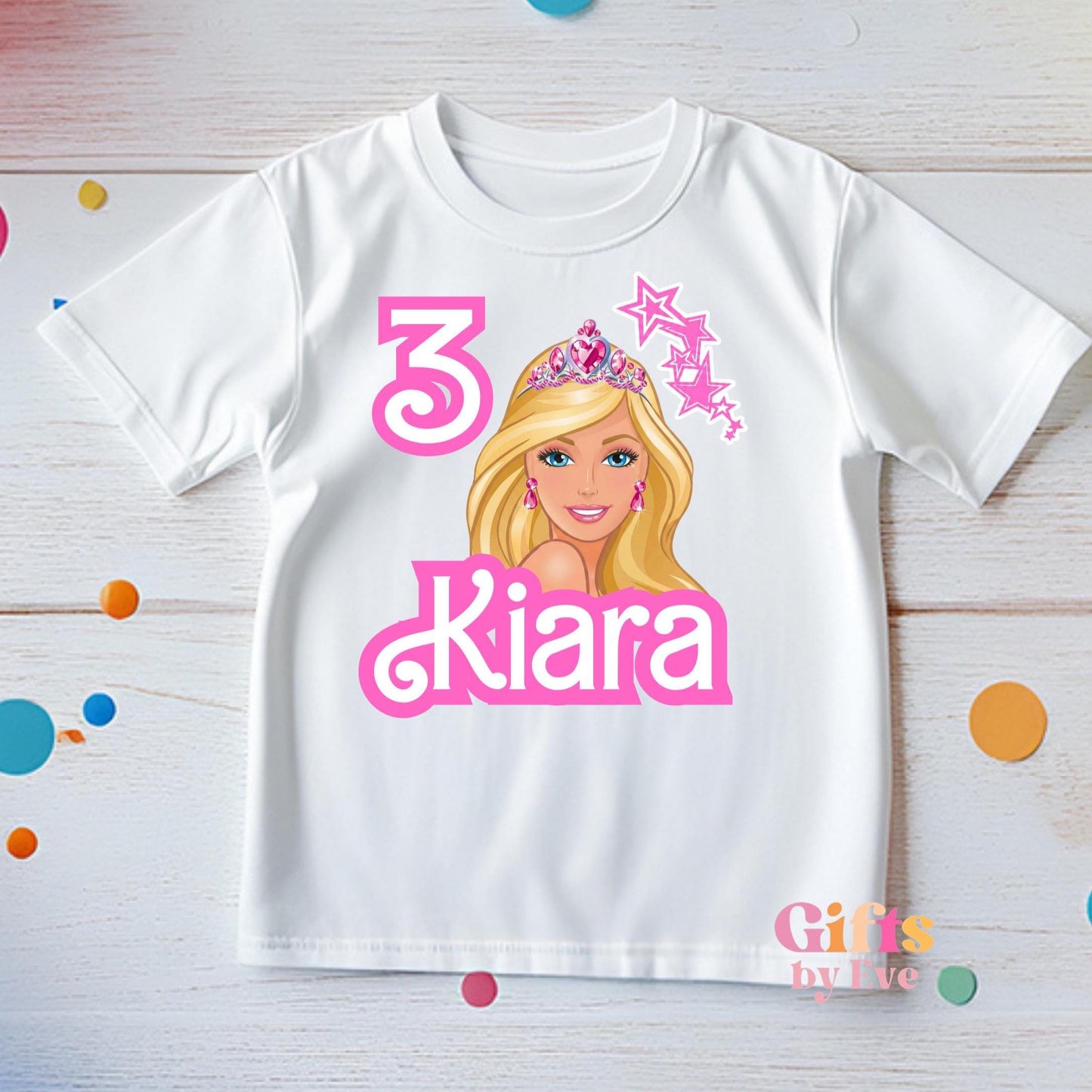 Personalised Barbie Birthday Shirt | Custom Name Age Barbie Party Tee