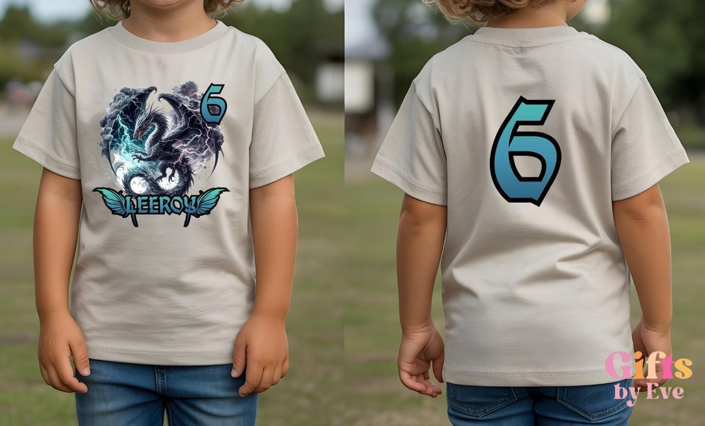 Kids Dragon Birthday Shirt | Custom Name Age Dragon Lover Outfit