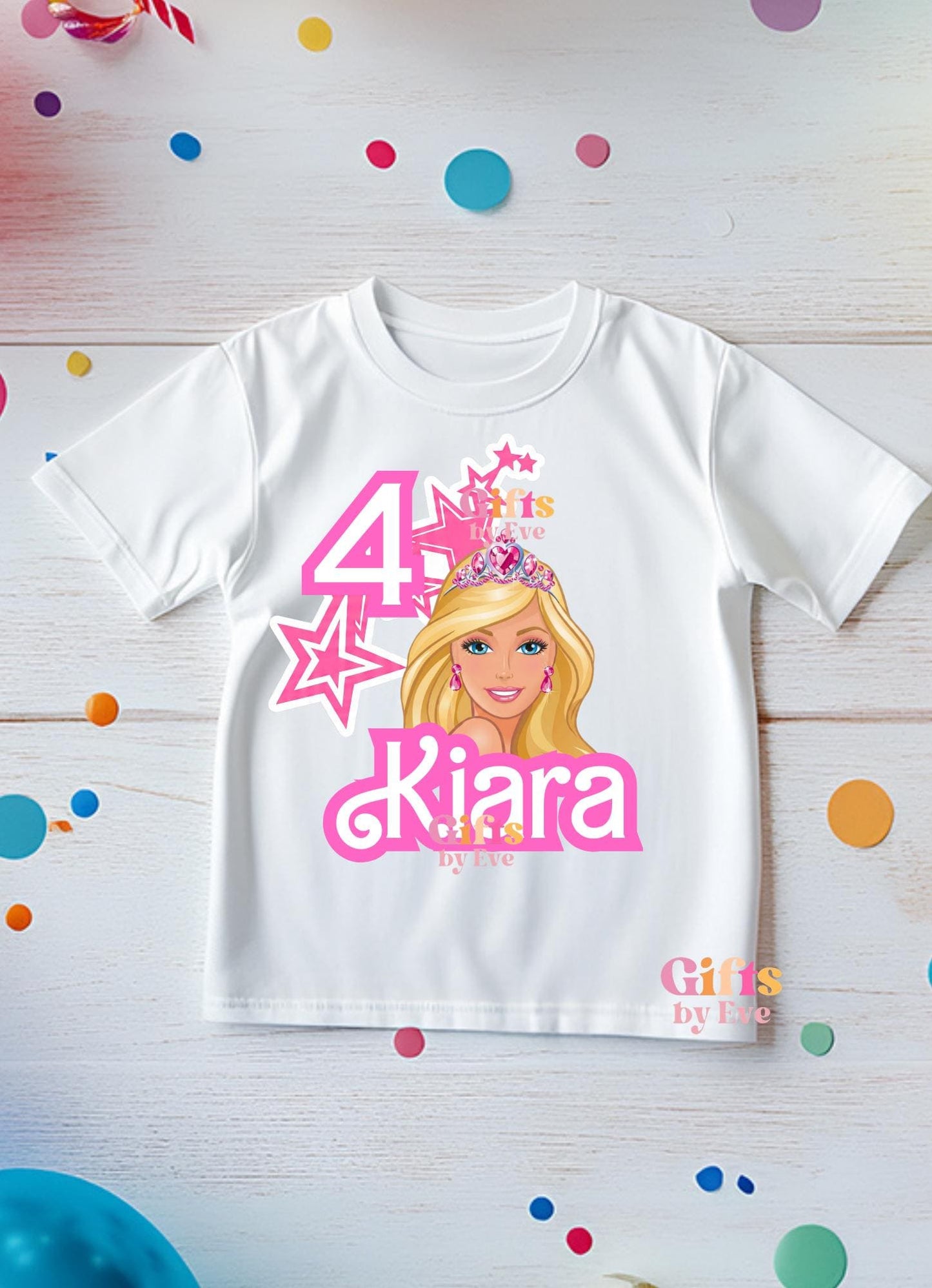 Pink Doll Birthday PNG | Personalised Name, Age Design (Digital Download)