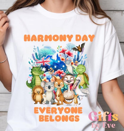 Harmony Day Australian Animals Kids T-Shirt | Cultural Diversity School Tee