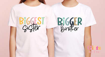 Big Brother Sister T-Shirt | Sibling Matching Announcement Tee