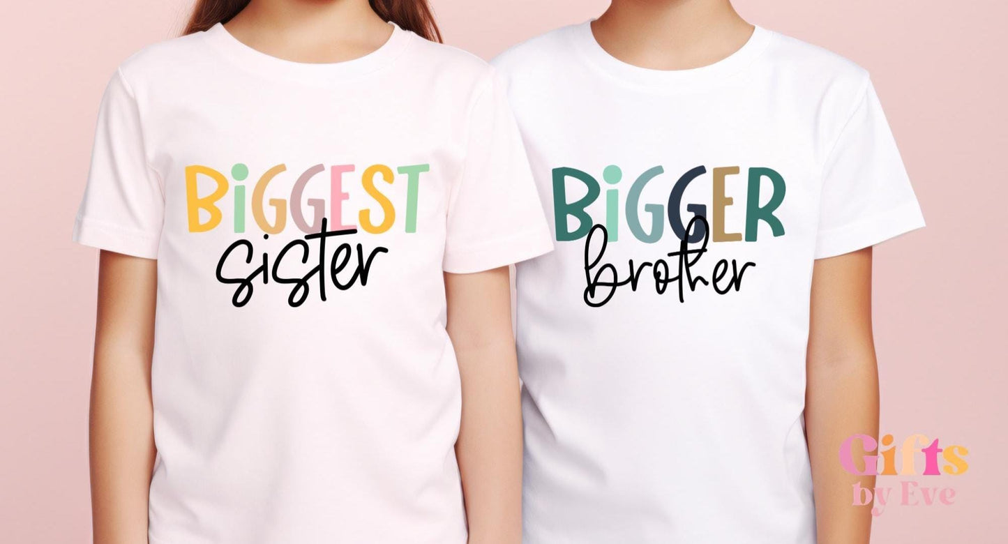 Sibling Matching Shirts | Big Sister, Little, Littlest Outfits