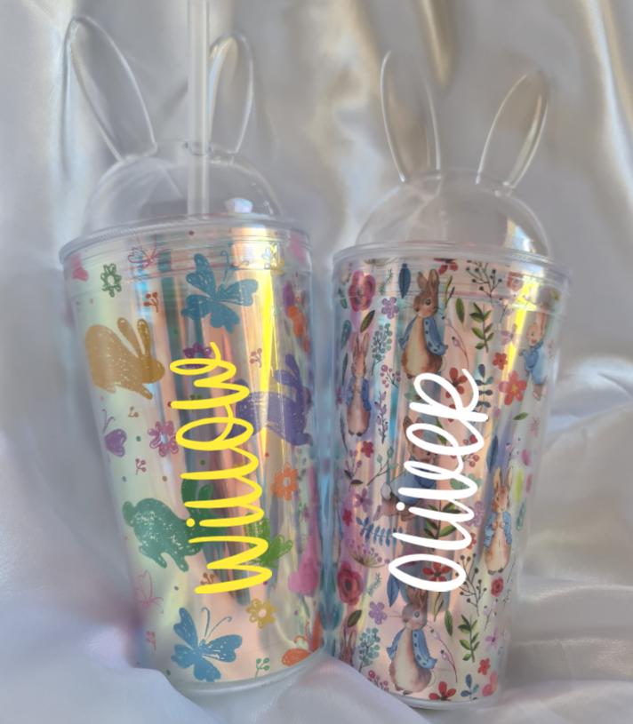 Personalised Easter Acrylic Tumbler | Bunny Cup, Teacher Gift