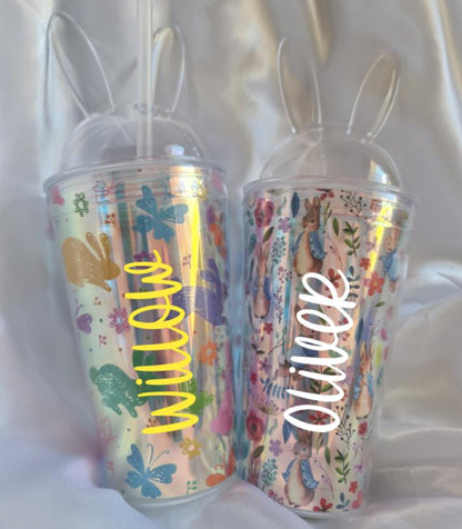 Personalised Easter Acrylic Tumbler | Bunny Cup, Teacher Gift