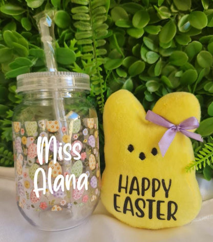 Personalised Easter Acrylic Tumbler | Bunny Cup, Teacher Gift