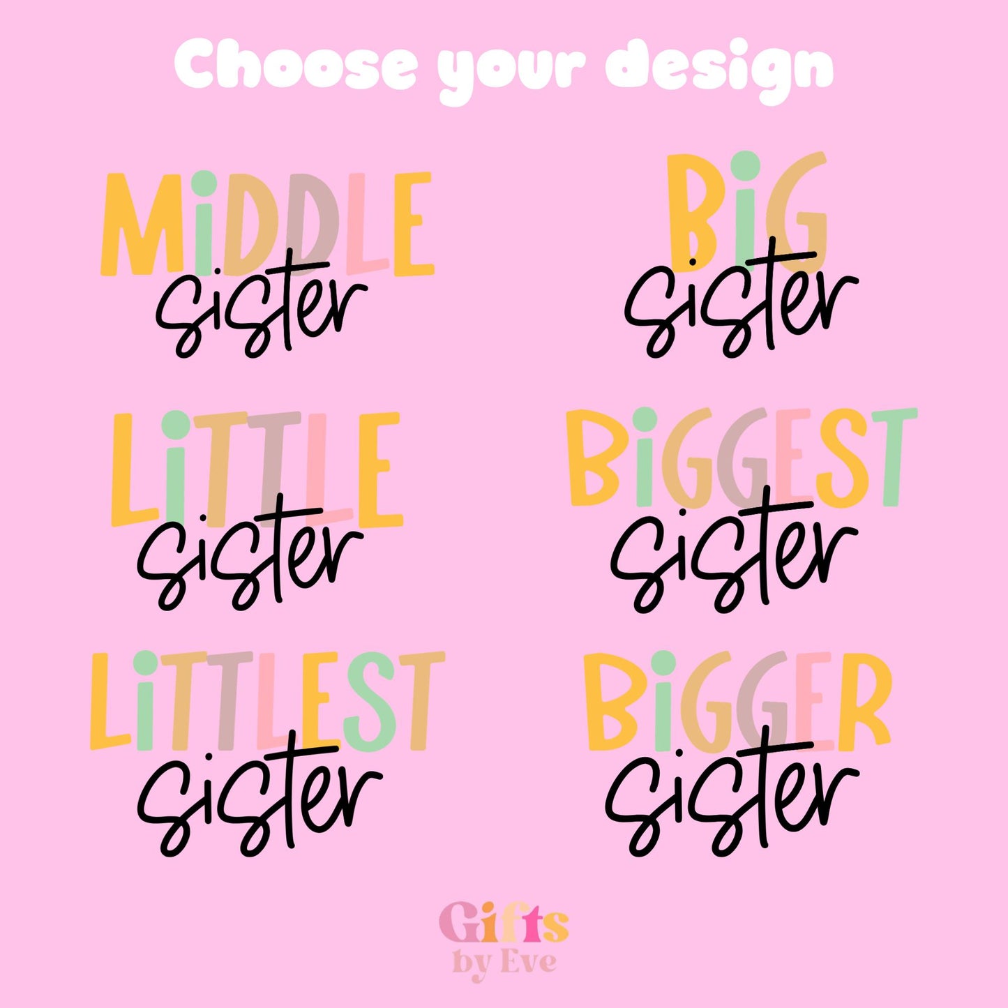 Sibling Matching Shirts | Big Sister, Little, Littlest Outfits