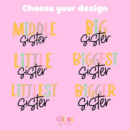 Sibling Matching Shirts | Big Sister, Little, Littlest Outfits