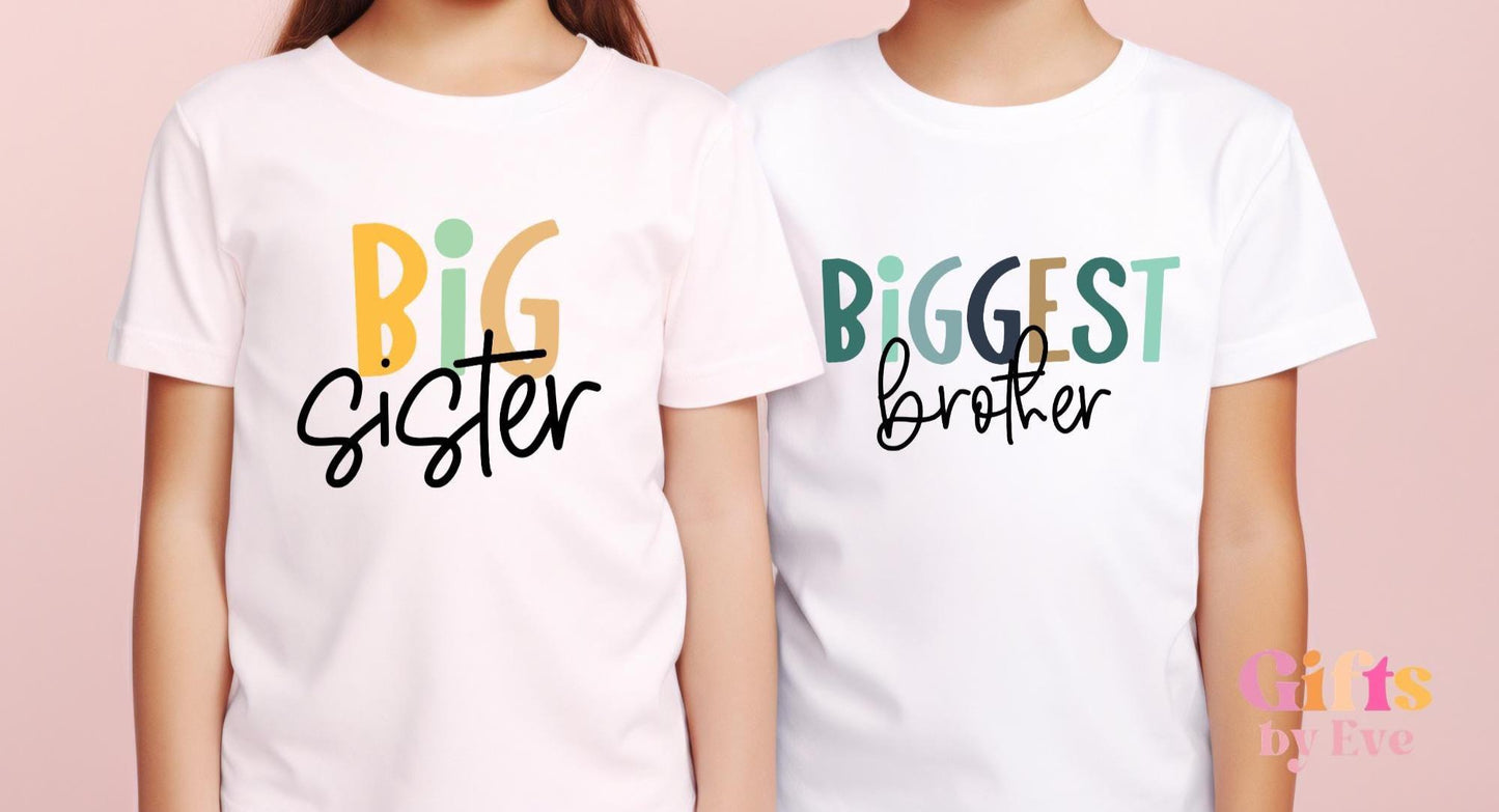 Sibling Matching Shirts | Big Sister, Little, Littlest Outfits
