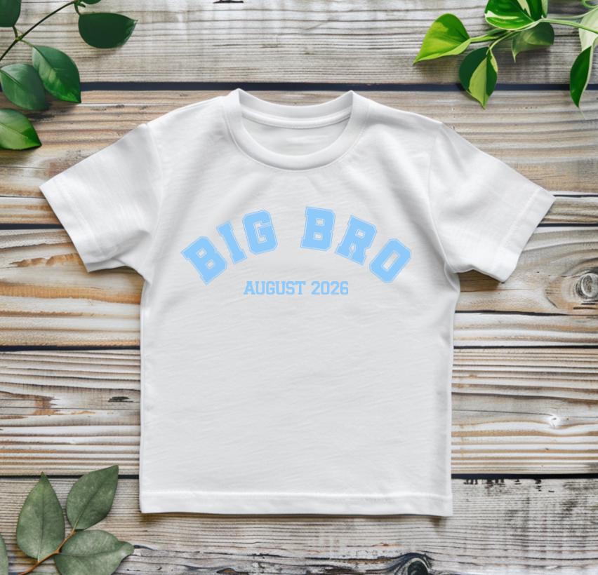 Personalised Big Brother Due Date Shirt | Pregnancy Announcement Tee | Big Bro Reveal Outfit | Sibling Announcement Shirt
