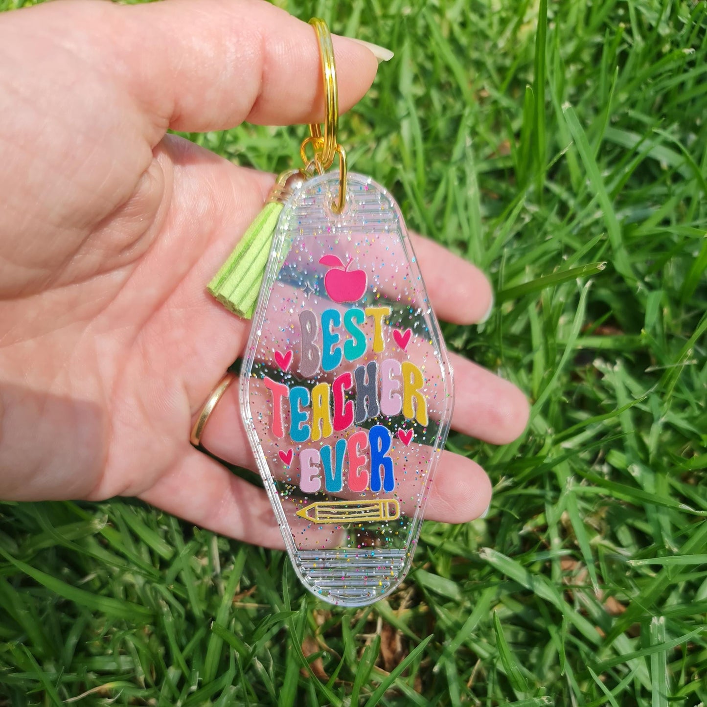Best Teacher Ever Keychain | Teacher Gift | End of Year Teacher Present | Thank You Teacher Gift