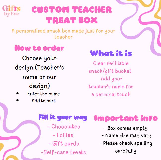 Personalised Teacher Gift | Teacher Treat Box | End of Year Teacher Gift | Custom Teacher Gift Box