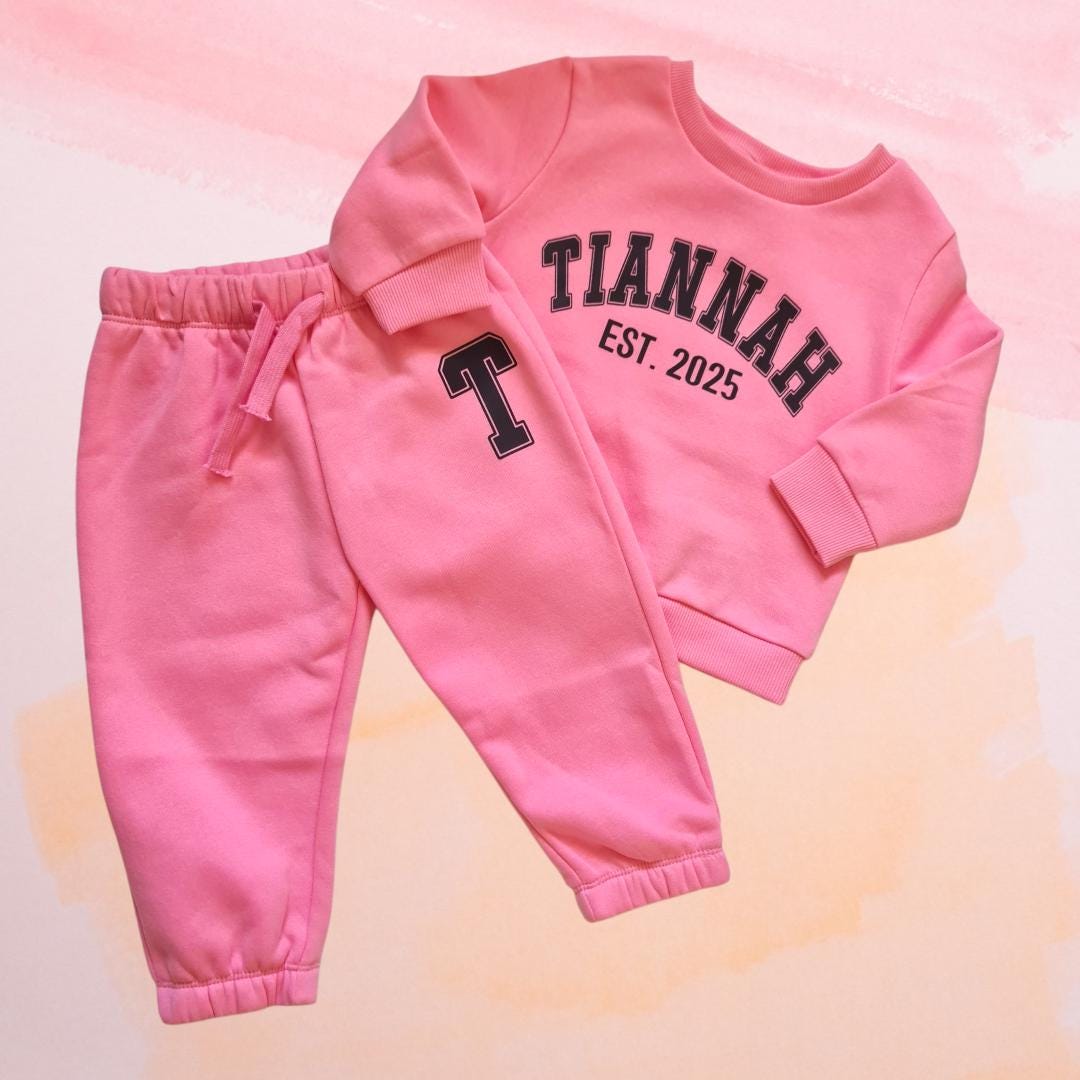 Personalised Kids Tracksuit Set  Custom Name Hoodie + Joggers  Toddler & Kids Jumper