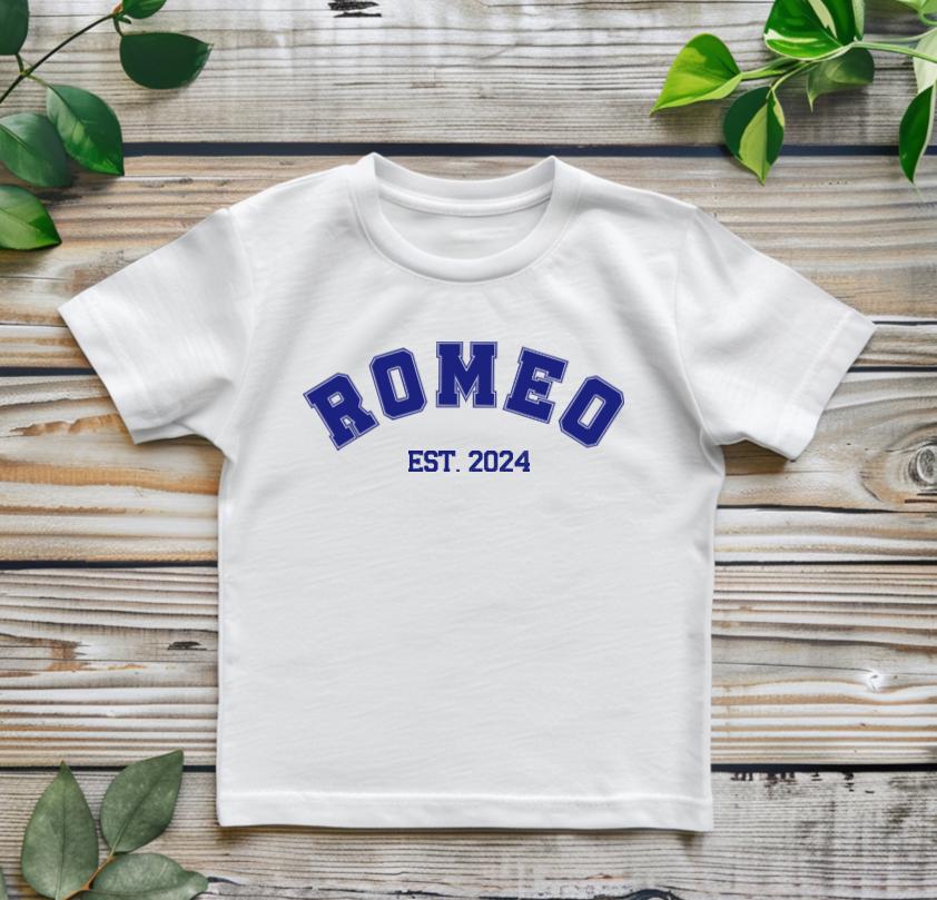 Personalised Kids Name Shirt | Custom Birthday Tee, Est. Year Clothing