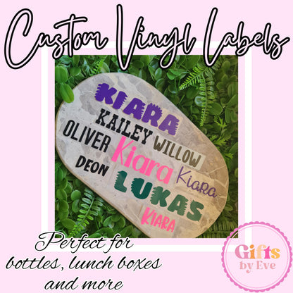 Custom Vinyl Name Decal | Personalised Sticker for Water Bottles, Laptops, Cars