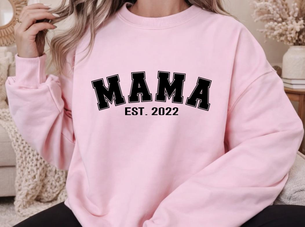 Mama Est Year Sweatshirt | Personalised Mama Jumper | Custom Est Date Mum Sweater | Floral Mama Sweatshirt | Mum Gift | Mothers Day Jumper