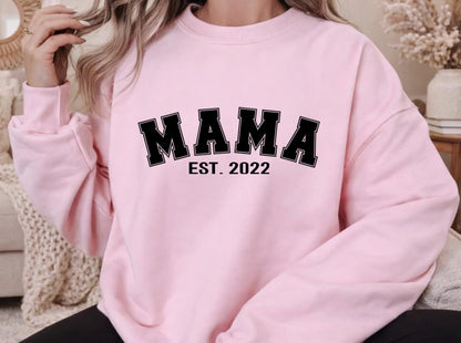Mama Est Year Sweatshirt | Personalised Mama Jumper | Custom Est Date Mum Sweater | Floral Mama Sweatshirt | Mum Gift | Mothers Day Jumper