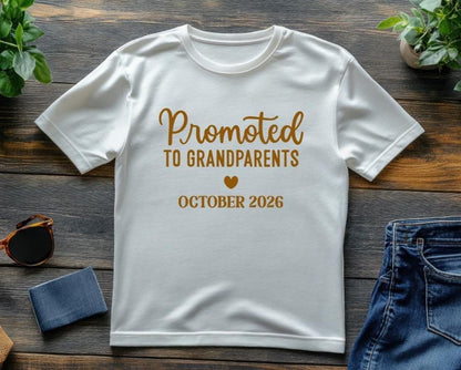 Promoted to Grandparents Tee | Pregnancy Announcement Shirt | Grandma Grandpa Reveal Shirt | Baby Announcement | Surprise Grandparents Gift