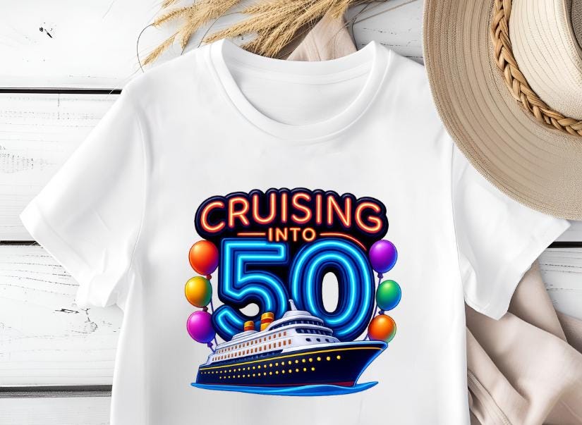 Cruising Into 50 Birthday Shirt | 50th Birthday T-Shirt | Funny 50 Shirt | Vintage 1976 Tee | Turning 50 Gift | Retro Birthday Tee